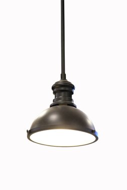 Beyaz arkaplanda izole edilmiş klasik lamba ve kullanılması kolay kırpma yolları işlevi var.