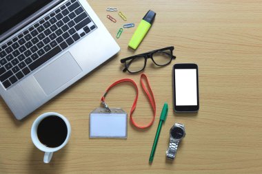 Çalışma masası ile ekipman çalışabilir ve kopya alanı tasarım fikir sizin iş kavramı içinde için.