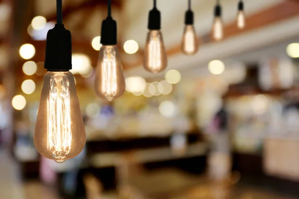 Lámpara Iluminación Vintage Cafetería Del Restaurante Tienen Espacio Copia Para — Foto de Stock