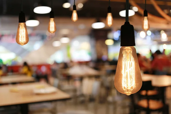 Lámparas Vintage Restaurante Concepto Interior Con Luces — Foto de Stock