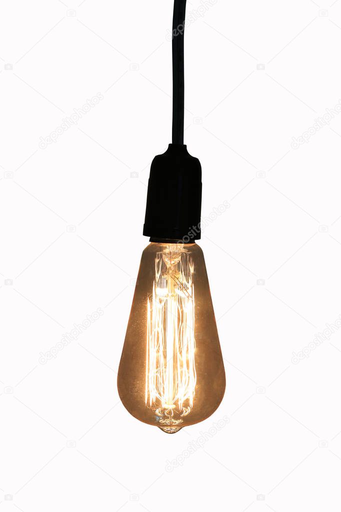 Vintage Lighting lamp isolated white background and have clipping paths to object design in your work.