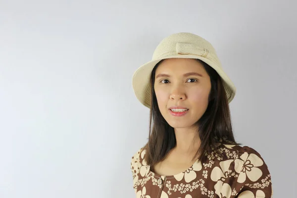 Asiatische Schwangere Frauen Der Mode Schießen Porträt Des Tragens Braunes — Stockfoto