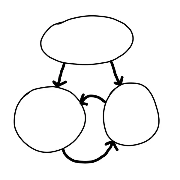 手でビジネス概念設計システムあなたの仕事のアイデアを入力するための空のジオメトリを描画 — ストック写真