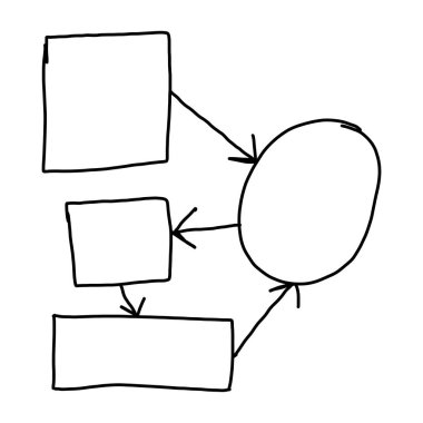 El iş kavramı iş fikri Giriş tasarım sistemi için boş bir geometri çekilmiş.
