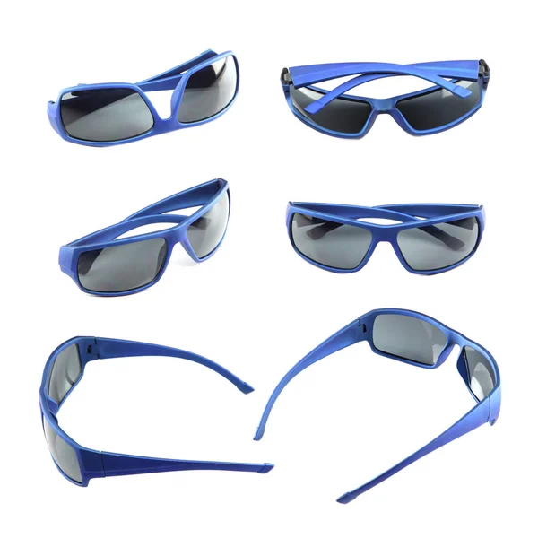 Sunglasses Men Fashion Set Isolated White Background — Stock Photo, Image