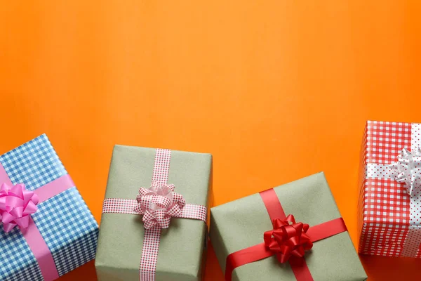 Mix Doos Van Gift Van Kerstmis Geplaatst Een Vloer Van — Stockfoto
