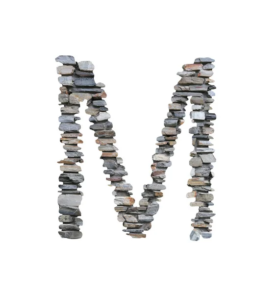 Lettertype Voor Maken Van Stenen Muur Geïsoleerd Een Witte Achtergrond — Stockfoto