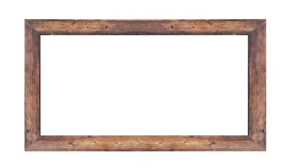 Ahşap çerçeve Resim tasarım için beyaz arka plan üzerinde izole 