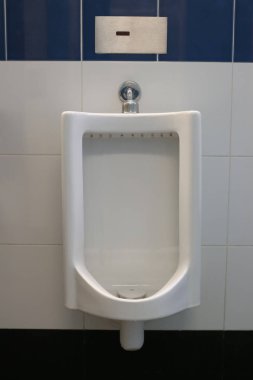 İç dekorasyon erkek banyoda beyaz pisuarlar.