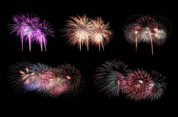 Vielfalt der Farben Mix Feuerwerk oder Feuerwerkskörper Kollektionen. — Stockfoto