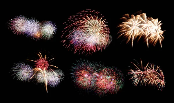 Vielfalt der Farben Mix Feuerwerk oder Feuerwerkskörper Kollektionen. — Stockfoto