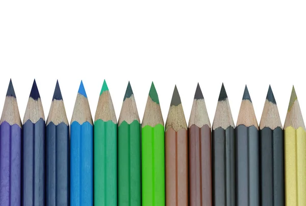 白い背景に分離された色鉛筆の先端. — ストック写真