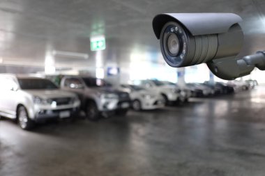 Güvenlik sistemleri için Park Ekipmanları Cctv aracı ve tasarım için kopya alanı var.