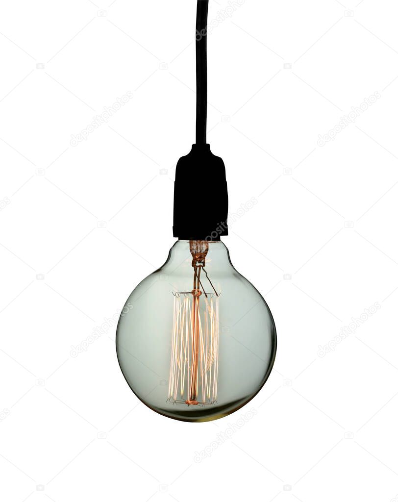 Vintage lamp isolated on white background and have clipping paths function for easy to use design.