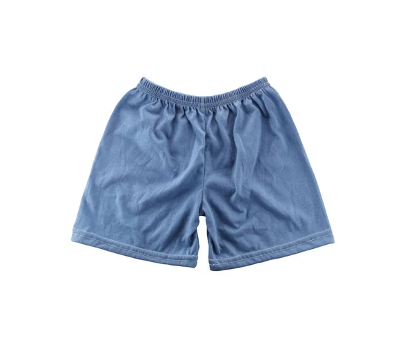 Blauwe Jongen Shorts Geïsoleerd Witte Achtergrond Hebben Clipping Paden — Stockfoto