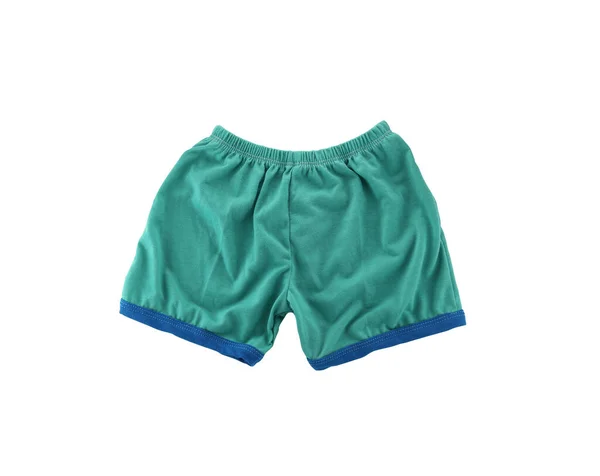 Groene Jongen Shorts Geïsoleerd Witte Achtergrond Hebben Clipping Paden — Stockfoto