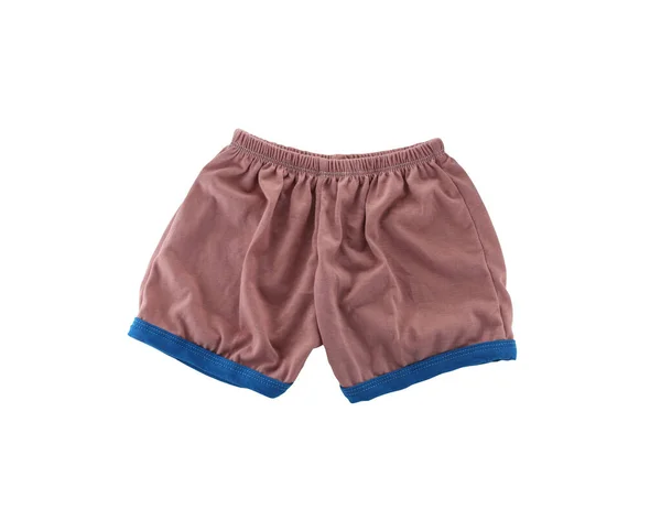 Brun Pojke Shorts Isolerad Vit Bakgrund Och Har Klippning Vägar — Stockfoto