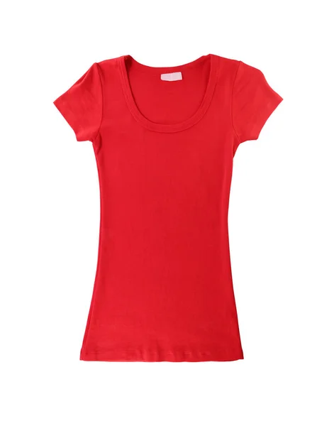 Shirt Vermelha Para Uma Mulher Isolada Fundo Branco Ter Espaço — Fotografia de Stock