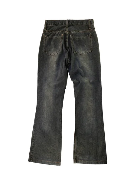 Zwarte Denim Jeans Geïsoleerd Witte Achtergrond Hebben Clipping Paden Voor — Stockfoto
