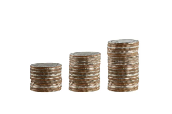 Coin Stack Είναι Ένα Γράφημα Bar Στην Έννοια Του Κέρδους — Φωτογραφία Αρχείου