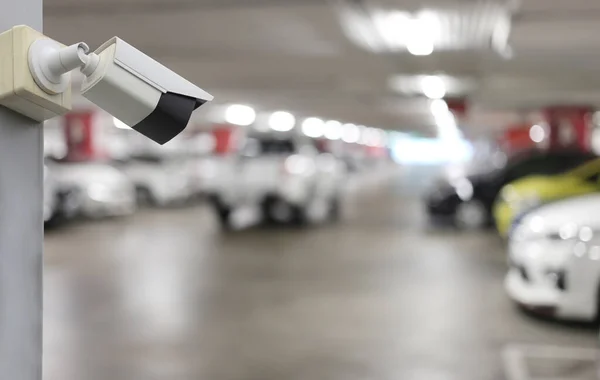 CCTV tool on car parking background,Equipment for security systems and have copy space for design.