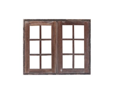 Beyaz arka planda izole edilmiş ve kırpma yolları olan, iç mekanları geliştirmek için mükemmel, antika tarzı gösteren etkileyici bir kırsal ahşap pencere çerçevesi keşfedin.