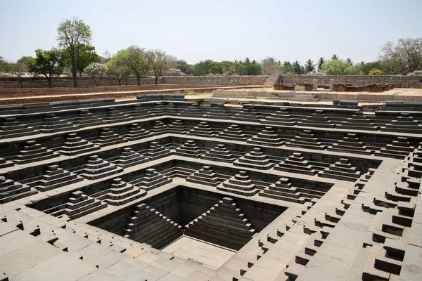 Amazing Architecture Public Bath Step Well Royal Enclosure Pushkarani Hampi Royalty Free Stock Images