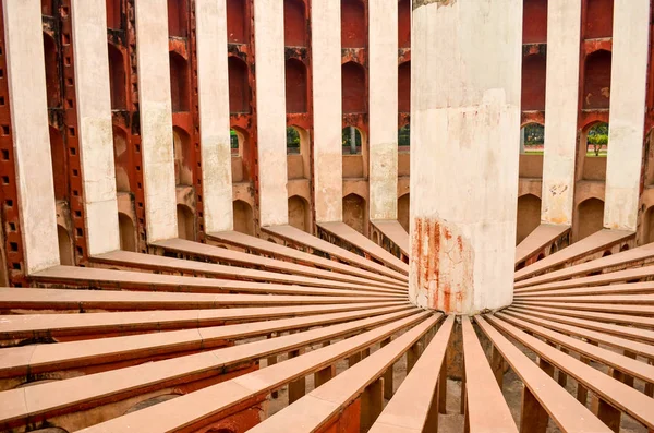 Inside view of Rama Yantra at the Jantar Mantar, Delhi, India which was built by Maharaja Jai Singh II of Jaipur. It houses a solar clock and instruments to measure time.