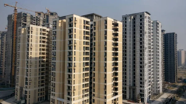 Modern Housing Complex High Rise Empty Flats Delhi Ncr Mumbai — Stock Photo, Image