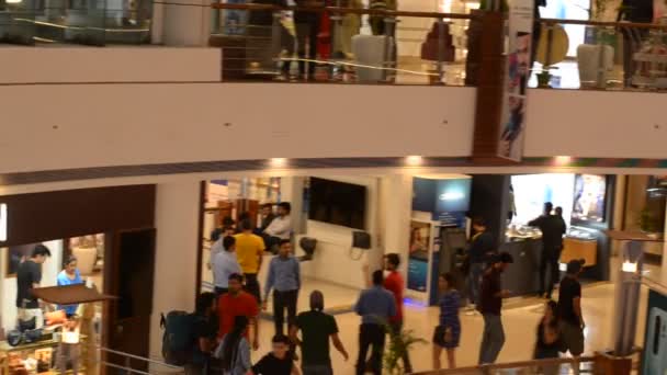 Crowd People Shopping Select Citywalk Shopping Mall Saket Delhi — Stockvideo