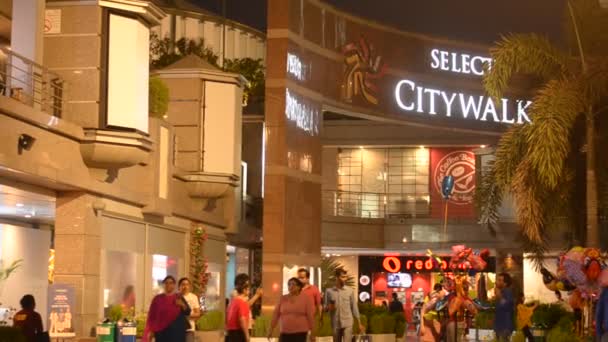 Menigte Van Mensen Winkelen Select Citywalk Winkelcentrum Saket Delhi — Stockvideo