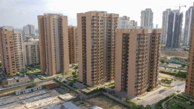 aerial view of modern buildings 