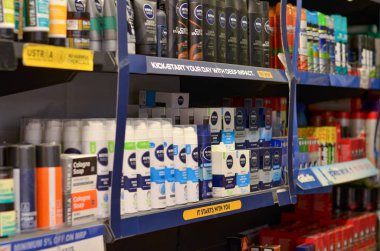supermarket with men cosmetics