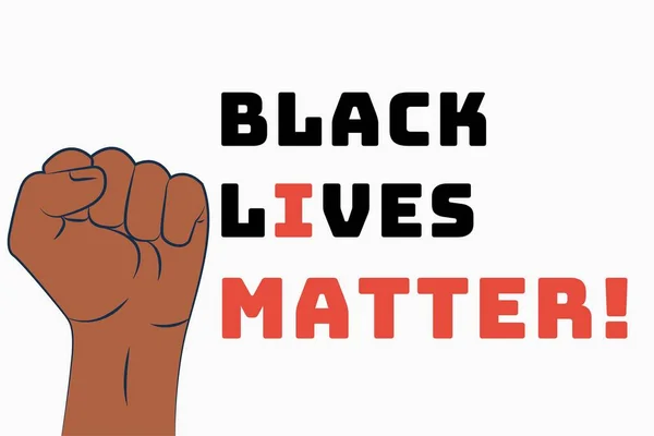 Black Lives Matter Illustrasion Visar Färgad Knytnäve Protest Det Pågår — Stockfoto