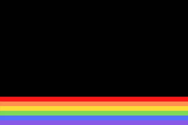 illustration with colorful rainbow flag or pride flag / banner of LGBTQ (Lesbian, gay, bisexual, transgender & Queer) organization as border at bottom. Pride month parades are celebrated in June