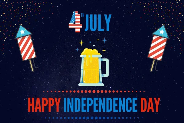 Ιουλίου Ημέρα Ανεξαρτησίας Των Ηνωμένων Πολιτειών Της Αμερικής Ηπα Εικόνα — Φωτογραφία Αρχείου