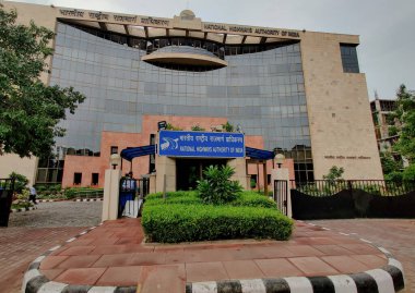 Dwarka, Yeni Delhi, Hindistan, 2020. Hindistan Ulusal Otoyolları Otoritesi (NHAI), Hindistan 'da Ulusal Otoyollar yönetiminden sorumlu bağımsız bir Hindistan Hükümeti kurumu.