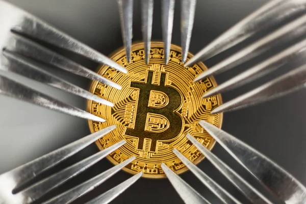 Bitcoin Kryptowährung Hard Fork Konzept — Stockfoto