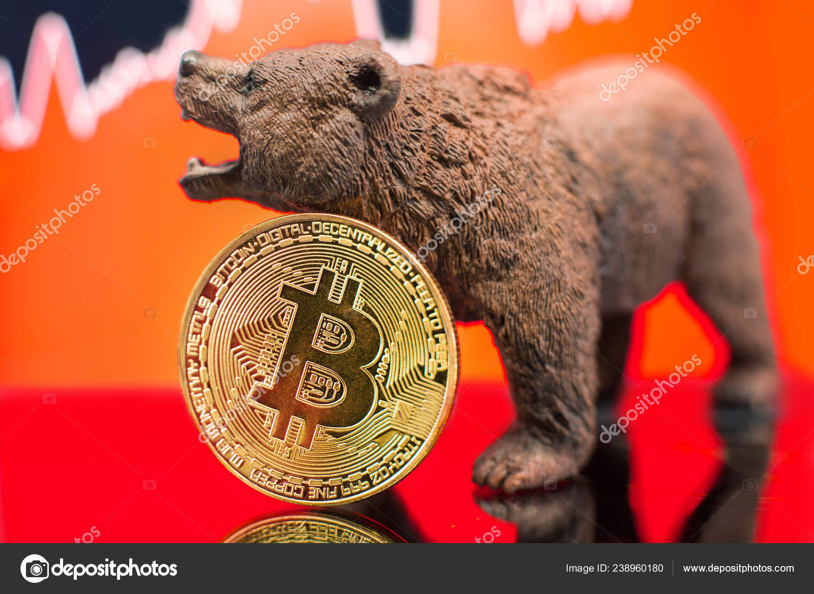 Bitcoin Red Chart Drop Price Crash Bear Market Trend Concept — Stock  Editorial Photo © 24K-Production #238960180