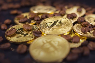 Bitcoin cryptocurrency sikke ödeme veya kahve için döviz olarak
