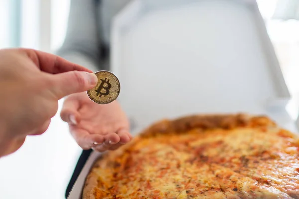 Concept of bitcoin pizza day anniversary