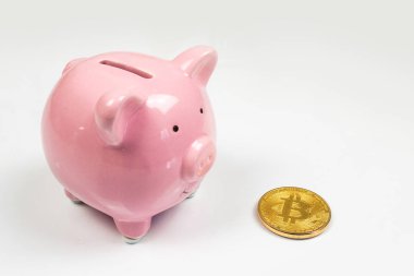 Bitcoin ve pembe kumbara
