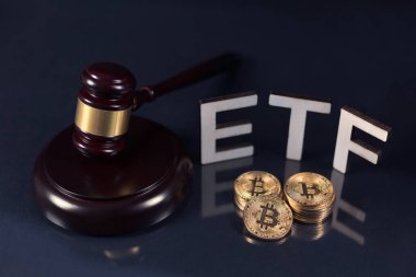 Karanlıkta Etf tekst ile Bitcoins