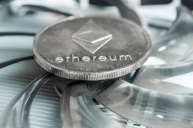 Gpu grafik kartına yerleştirilen Ethereum cryptocurreny sikke