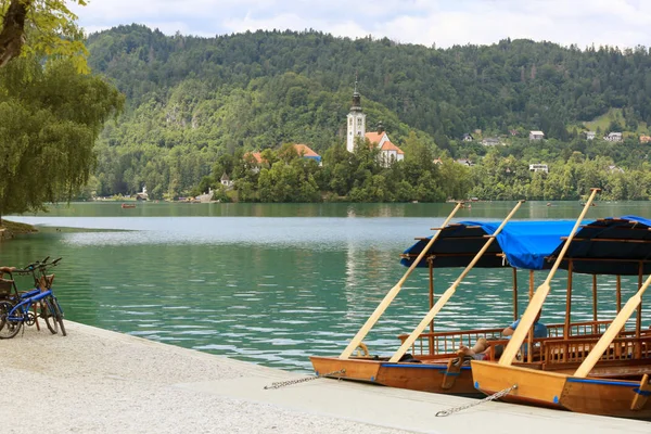 Озеро Блед в Словенії в сонячний день — стокове фото