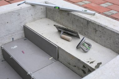 Kiremitçi eller yerde Seramik Karo döşeme.