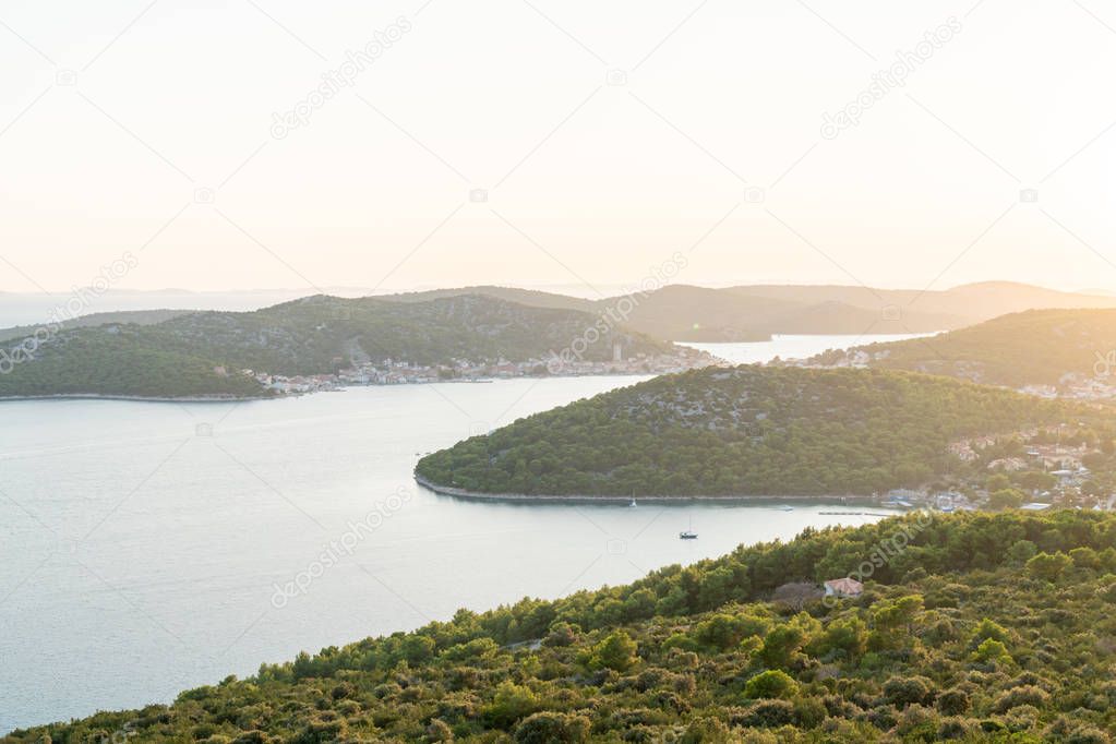 Islands on sea wit sunset - Kornati National Park Croatia