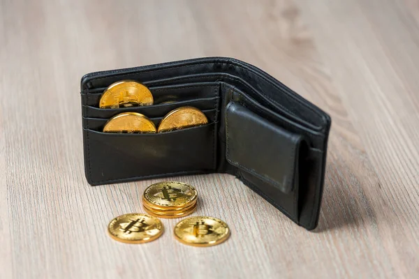 Cryptogeld Bitcoin portemonnee — Stockfoto