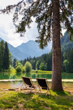 Slovenya 'nın Jezersko kentindeki Plansar Gölü