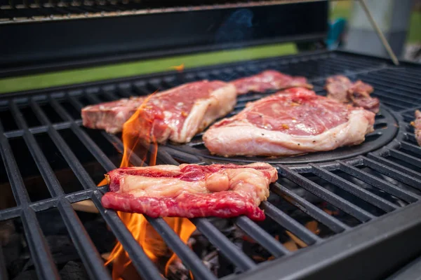 Barbecue in de achtertuin — Stockfoto